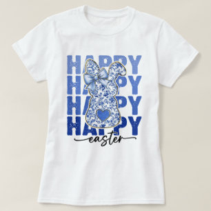 Camiseta Purpurina Floral Azul Semana Santa Bunny Coquette