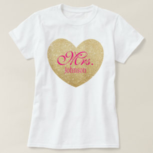 Camiseta Purpurina Golden Heart Personalizado Sra. 2