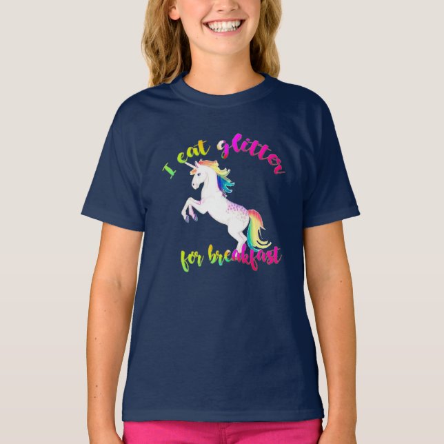 Camiseta Purpurina Guay Eat para desayunar Niño Funny de Un (Anverso)