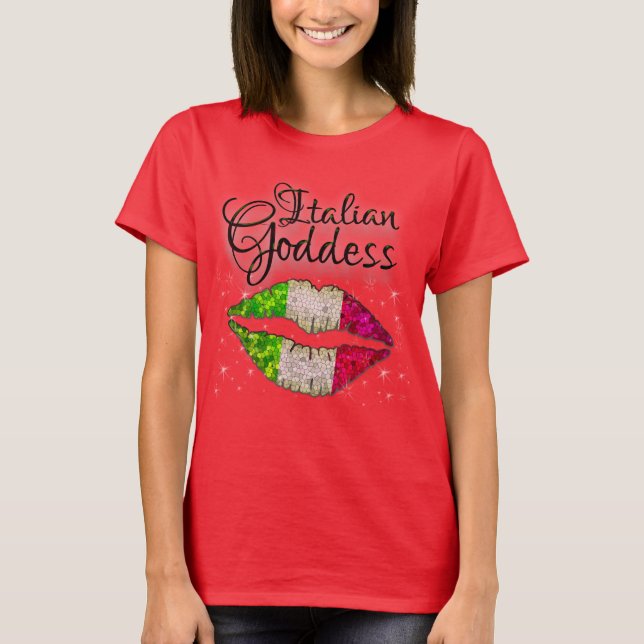 Camiseta Purpurina Italiano Diva Princesa Diosa Italia Ital (Anverso)