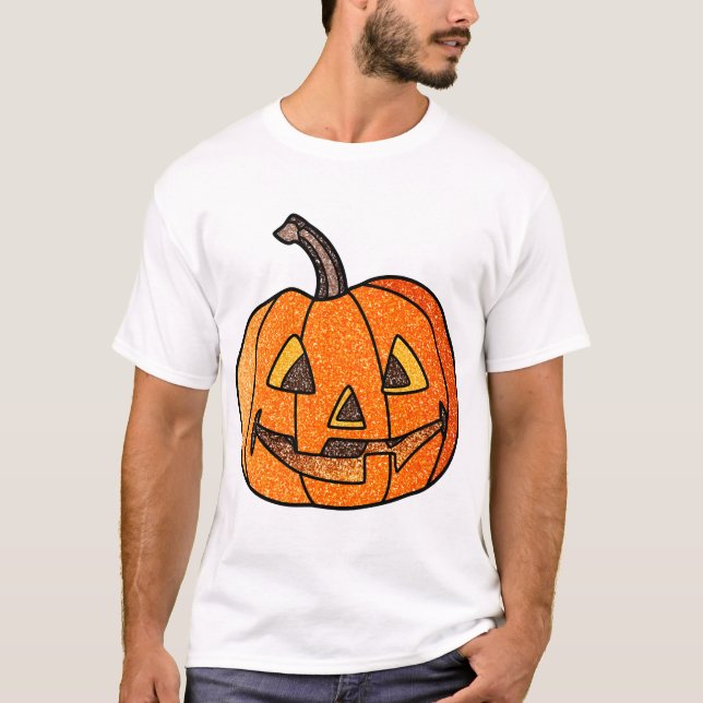 Camiseta Purpurina Jack O'Lantern (Anverso)