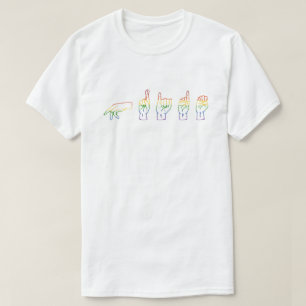Camiseta PURPURINA LGBT Rainbow ASL Pride T-Shirt