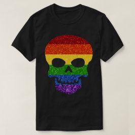 Camiseta PURPURINA LGBT Rainbow Skull