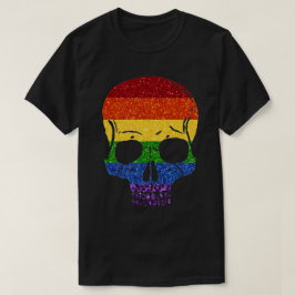 Camiseta PURPURINA LGBT Rainbow Skull
