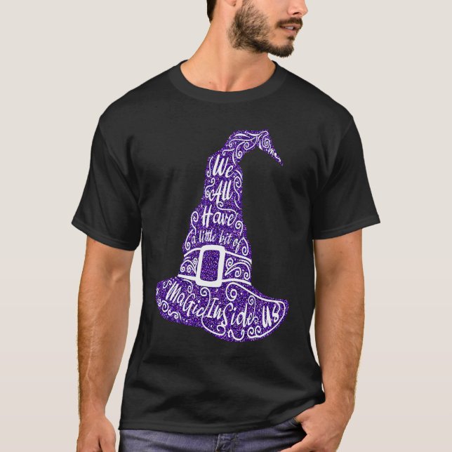 Camiseta Purpurina Morple Witch Magic Gorra Halloween Costu (Anverso)