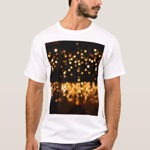 Camiseta Purpurina negro dorado: resumen de fondo desenfoca