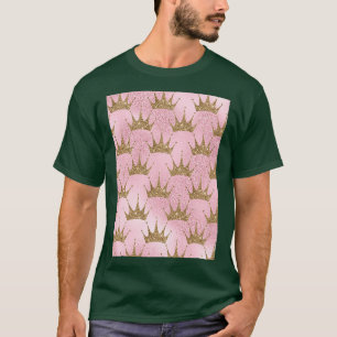 Camiseta Purpurina Ombre Rosa y Oro Sirenita Crowne de oro
