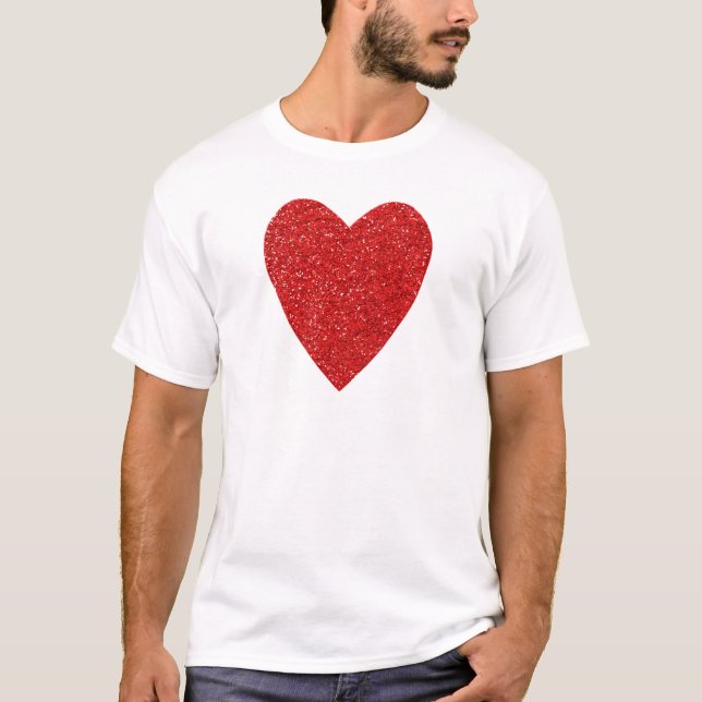 Camiseta Purpurina rojo amor corazón (Anverso)