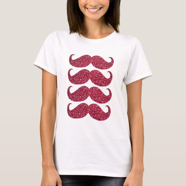 Camiseta Purpurina Rojo Mustache #2 (Anverso)