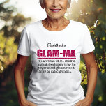 Camiseta Purpurina Rosa Caliente Faux Glam-Mamáes<br><div class="desc">Faux Hot Pink Purpurina Glam-Mamáes Card - Para algunos de nosotros, siempre ser glamuroso y fabuloso viene muy naturalmente. Muestre su diva interior y su suave actitud de glam con esta falsa tarjeta purpurina de Glam-Mamáes rosa caliente. Con su definición: "Glam-mamáes es una mujer cuyos hijos tuvieron hijos pero es...</div>