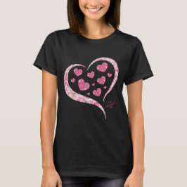 Camiseta Purpurina rosa Corazón romántico Feliz Día de San