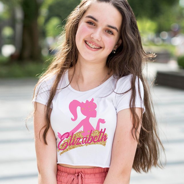 Camiseta Purpurina Rosa lindo brillantemente Girlish (Subido por el creador)