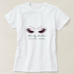 Camiseta Purpurina Rosa Rosa de Maquista Beauty Lash Studio