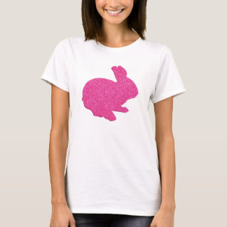 Camiseta Purpurina rosa Silhouette Easter Bunny Shirt