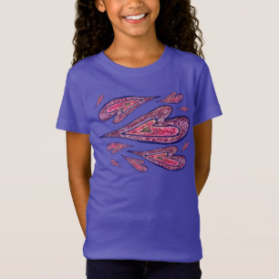 Camiseta Purpurina rosado Love Hearts Art Custom TShirts