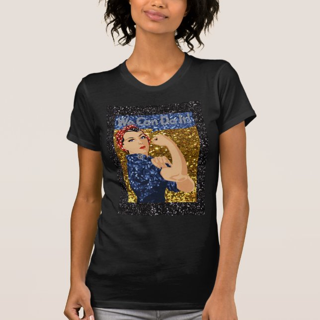 Camiseta purpurina rosie the riveter (Anverso)