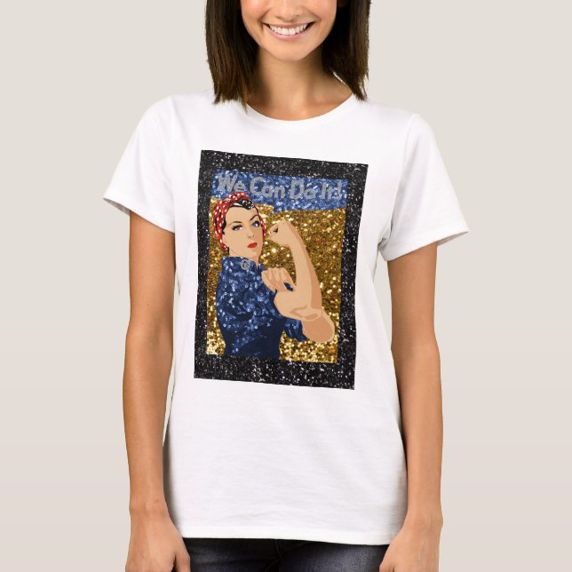 Camiseta purpurina rosie the riveter (Anverso)