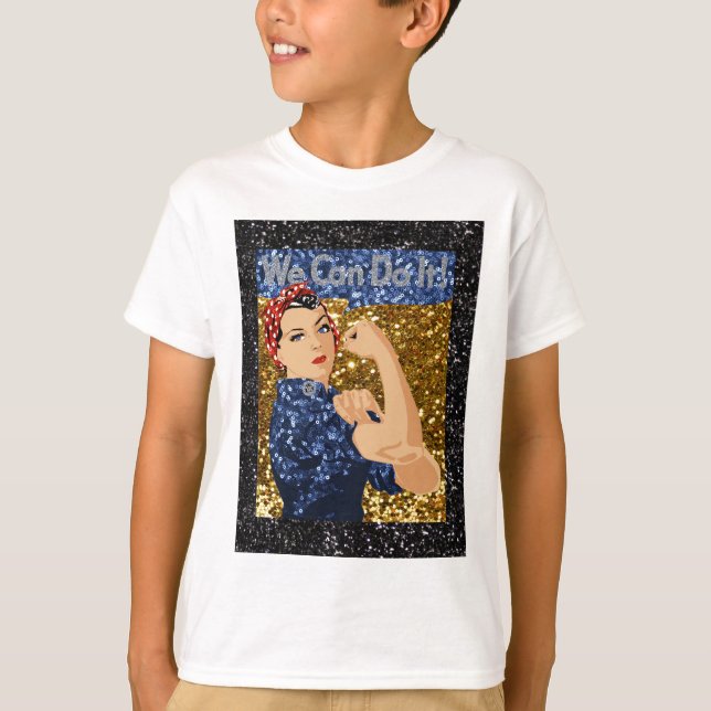 Camiseta purpurina rosie the riveter (Anverso)