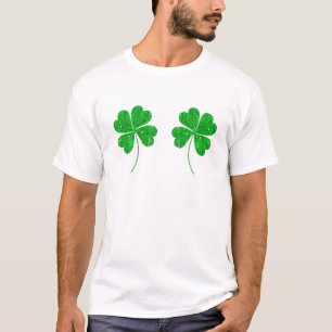 Camiseta Purpurina Shamrock Bikini Divertido Adulto St Patr
