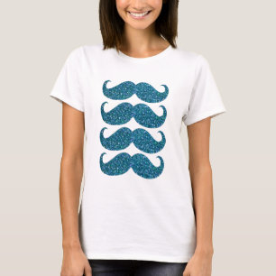 Camiseta Purpurina Turquesa Mustache #2