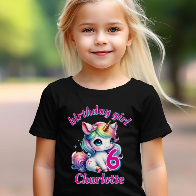 Camiseta Purpurina unicornio estrella mágica Chicas de cump (Subido por el creador)