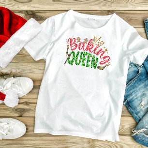 Camiseta Purpurina Verde Baking Queen Bling Personalizado