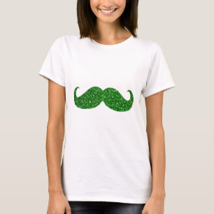 Camiseta Purpurina Verde Mustache