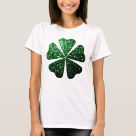Camiseta Purpurina verde oscuro enciende Shamrock Clover