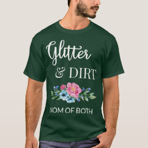 Camiseta Purpurina Y Sucia Mamá De Los Dos