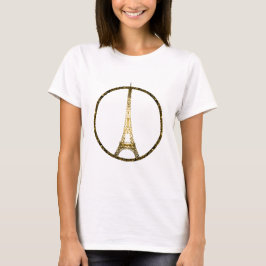 Camiseta Purpurinas de oro de la Torre Eiffel