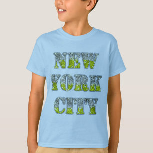 Camiseta Purpurinas de Oro Plateado de Nueva York