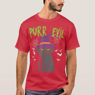 Camiseta Purr Evil Black Cat Halloween Costume Cat Lovers A