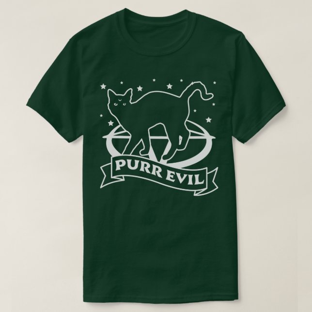Camiseta Purr Evil Cat Funny Gótico Halloween Black Cat Lov (Diseño del anverso)