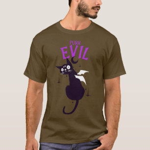 Camiseta Purr Evil Demon Cat Halloween Gótico Arte Gótico O