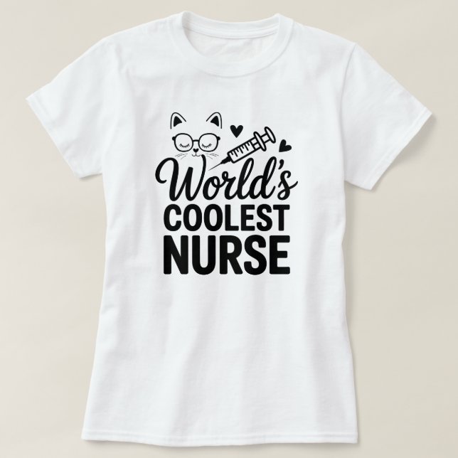 Camiseta Purr-fect Nurse Tee – For Cat-Loving Healthcare He (Diseño del anverso)