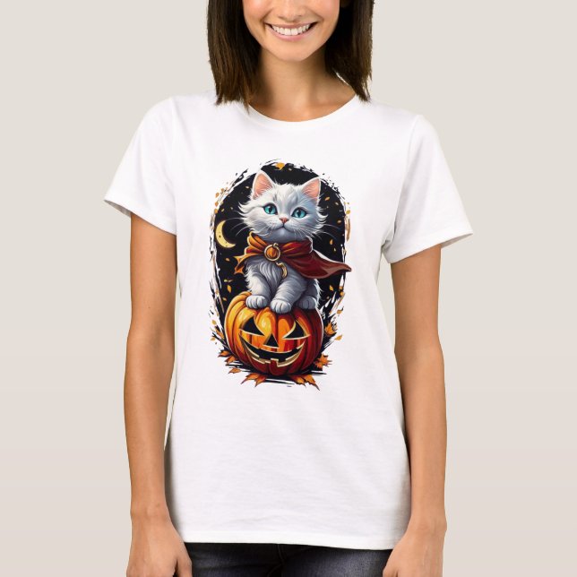Camiseta Purr-fectamente espeluznante (Anverso)