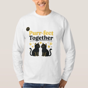 Camiseta Purr-fectos Juntos Parejas Divertidas de Gatos