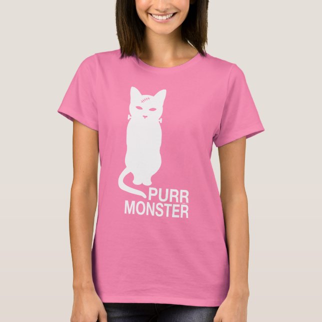 Camiseta Purr Monster en colores oscuros (Anverso)