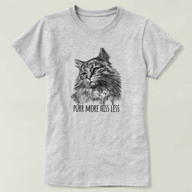 Camiseta Purr More Hiss Less Pretty Kitty (Diseño del anverso)