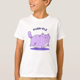 Camiseta Purr-ple Funny Fat Kitty Cat Pun