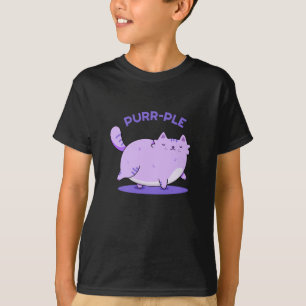Camiseta Purr-ple Funny Grat Kitty Cat Pun Dark BG