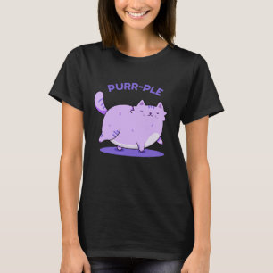 Camiseta Purr-ple Funny Grat Kitty Cat Pun Dark BG