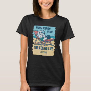 Camiseta Purr Purra Vida El Feline Life Zanzibar