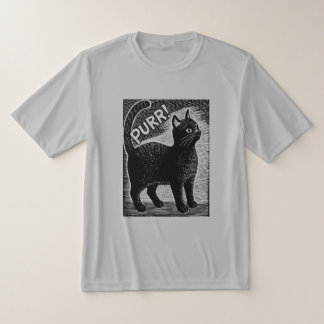 Camiseta PURR! Vintage Black Cat Woodcut Style