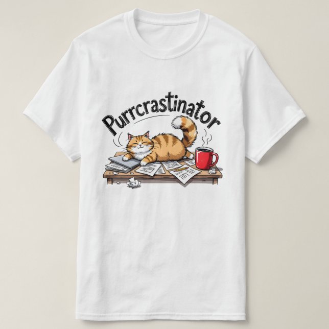Camiseta Purrcrastinator Design Tee (Diseño del anverso)