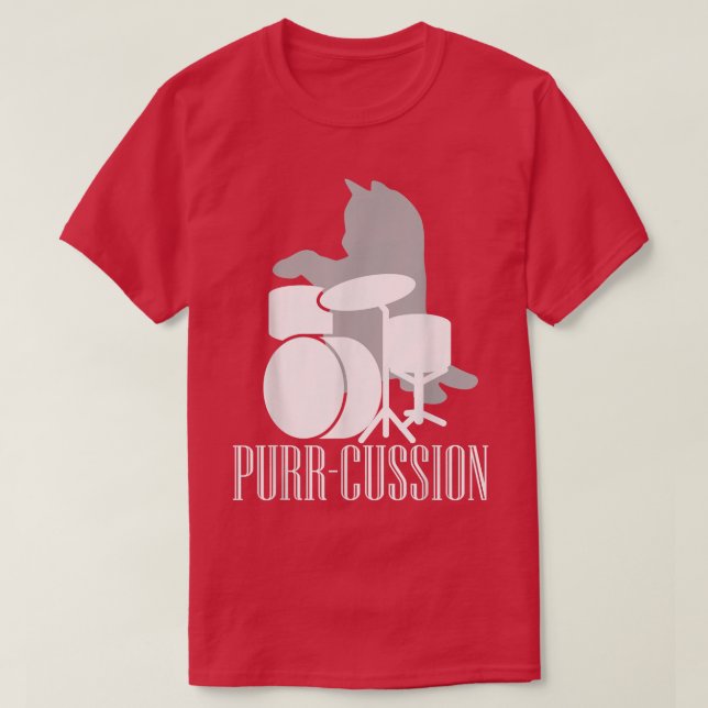 Camiseta Purrcussion Gracioso Cat Drummer Gift (Diseño del anverso)