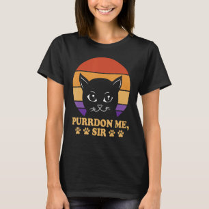 Camiseta Purrdon Me Sir Cat Lover Humor Gatito Funny Cowork
