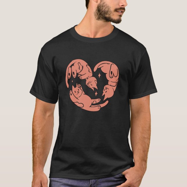 Camiseta Purrfect Balance (Cute Cat Circle Illustration) (Anverso)