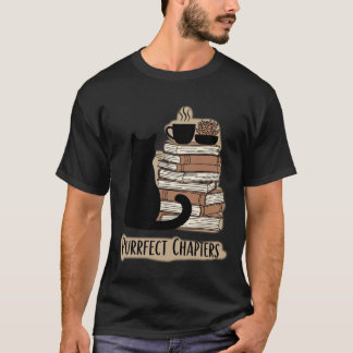Camiseta Purrfect Chapters: Black Cat, Books, & Coffee