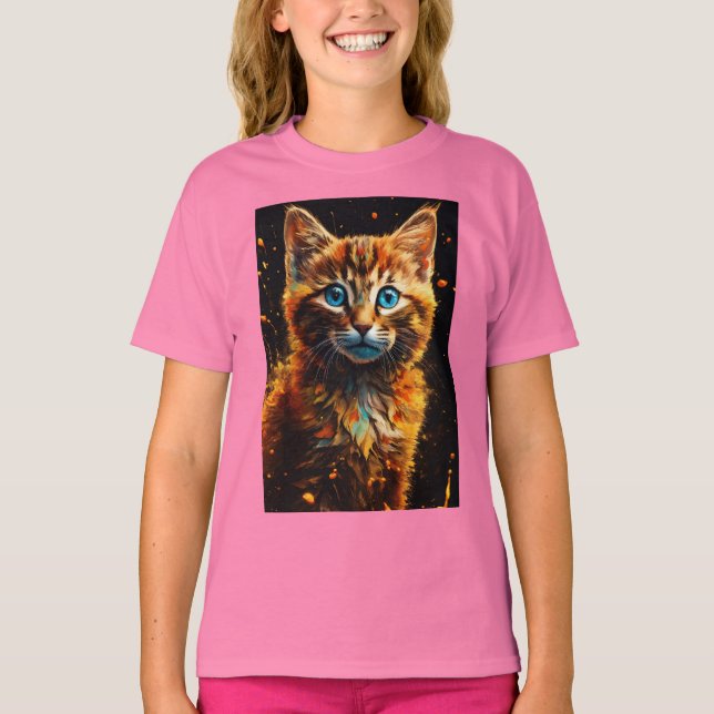 Camiseta "Purrfection: Front & Back Cute Kitten Bliss Tee" (Anverso)